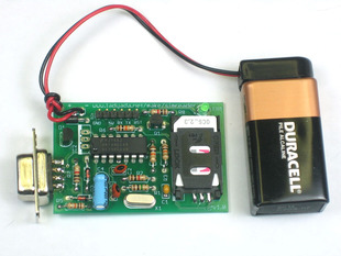SIM Reader kit connected to 9V battery