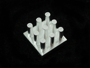 Square aluminum heatsink with 9 pillars - 0.4"x0.4" square.