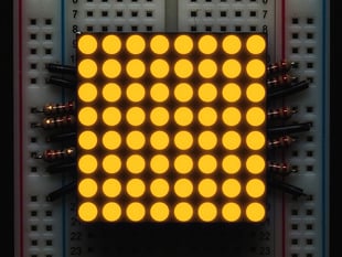 Small 1.2" 8x8 Ultra Bright Yellow-Orange LED Matrix.