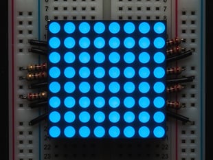 Small 1.2" 8x8 Ultra Bright Blue LED Matrix.