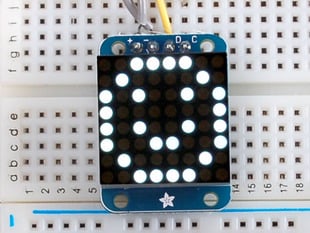 Adafruit Mini 8x8 LED matrix w/I2C Backpack- ULTRA Bright White.