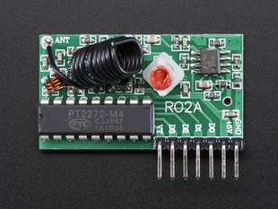 Simple RF Receiver with antenna, chip and header pins