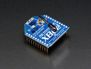 XBee wireless module with wire antenna.