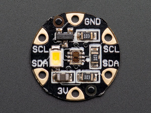 Top down view of a Flora Color Sensor with White Illumination LED - TCS34725. 