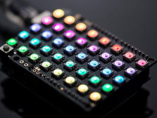 Adafruit NeoPixel Shield for Arduino - 40 RGB LED Pixel Matrix lit up rainbow