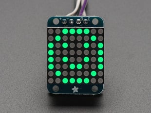 Adafruit Mini 8x8 LED matrix w/I2C Backpack- Pure Green.