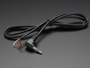 Right Angle 3.5mm Stereo Plug to Pigtail wire Cable