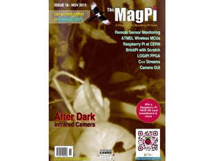Front cover of magazine "The MagPi - Issue 18" featuring after dark infrared cameras.