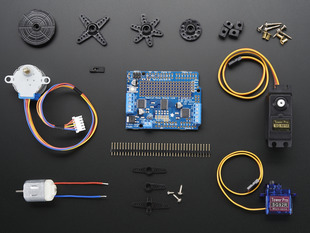 Components to a Motor party add-on pack for Arduino.