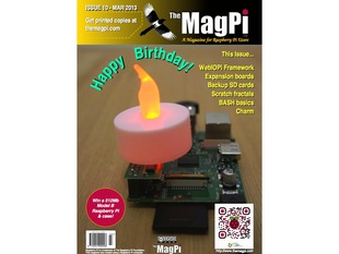 Front cover of magazine "The MagPi - Issue 10" 