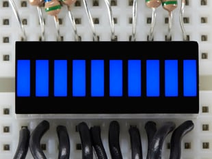 Blue Lit up 10 Segment Light Bar Graph LED Display