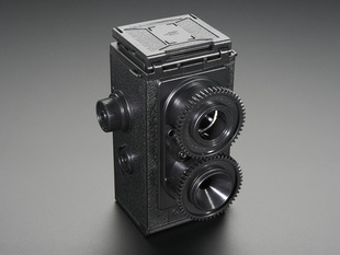 Angled shot of assembled 35mm Twin Lens Reflex Camera Kit.