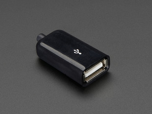 Angled shot of USB DIY Slim Connector Shell - USB Type A Socket/Female.