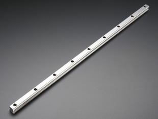 Angled shot of a Linear Bearing Supported Slide Rail - 15mm wide - 500mm long. 