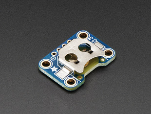 Angled shot of a 12mm Coin Cell Breakout Board.