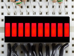 Red Lit up 10 Segment Light Bar Graph LED Display