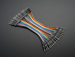 Angled shot of Premium Male/Male Jumper Wires - 20 x 12 (300mm)