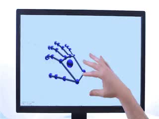 Video of a CGI imitating a hand performing a series of gestures.