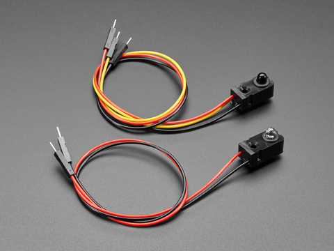 Two wired modules with LEDs and mounting holes