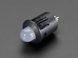 8mm Plastic Bevel LED Holder with white LED installed