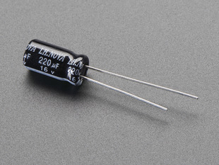 Pack of 10 through hole  220uF 16V Electrolytic Capacitors