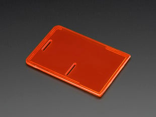 Angled shot of Raspberry Pi Model B+ / Pi 2 / Pi 3 Case Lid in Orange.