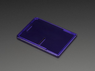 Angled shot of purple acrylic Raspberry Pi case lid.