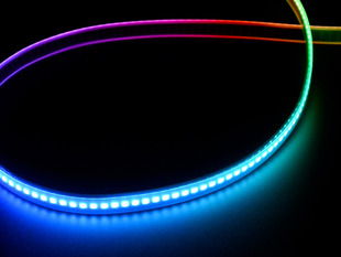 Curved NeoPixel LED strip with each LED a different color