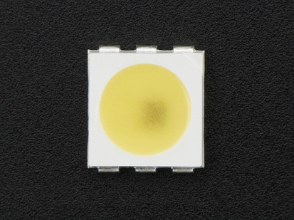 Top down view of a 5050 Cool White LED w/ Integrated Driver Chip. 