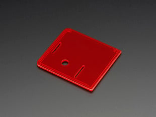 Angled shot of red lid for Raspberry Pi Model A+ Case.