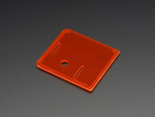 Angled shot of orange lid for Raspberry Pi Model A+ Case.