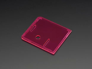 Angled shot of pink lid for Raspberry Pi Model A+ Case.