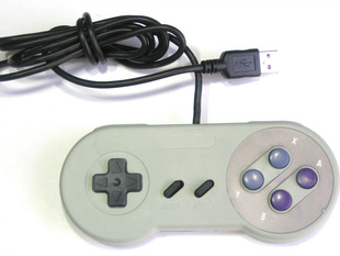 SNES controller with USB cable coming out of it
