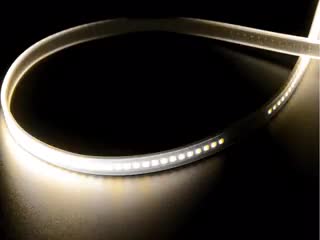 Video of part of an LED strip oscillating warm white LEDs.