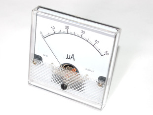 Analog panel meter with range of 0 to 50 uA