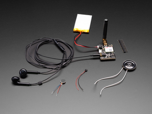 Adafruit FONA Starter Pack with battery, antenna, speaker and headset