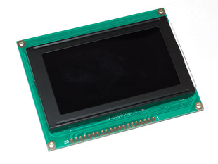 Front of large graphical LCD with black screen
