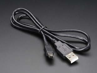 USB cable with Type A and Mini B ends
