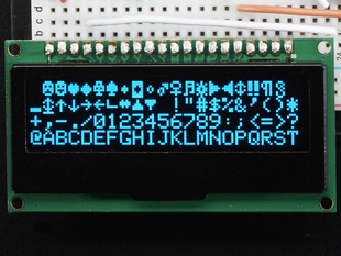 Monochrome OLED Graphic Display Module showing blue text