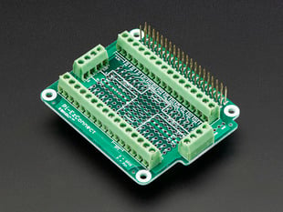 Angled shot of Pi-EzConnect Terminal Block Breakout HAT