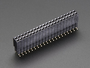 Angled shot of Extra-tall SMT GPIO Header for Raspberry Pi HAT - female side.