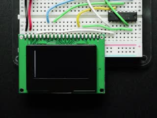 Animation of lines drawing on a Monochrome 1.54" 128x64 OLED Graphic Display
