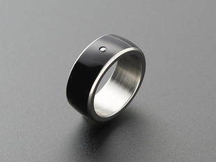 Black resin and metal ring