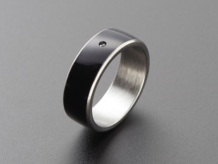 Black resin and metal ring