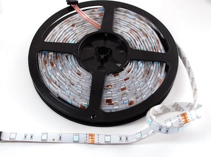 Spool of flexible LED strip