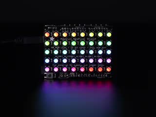 Adafruit NeoPixel Shield for Arduino - 40 RGB LED Pixel Matrix lit up rainbow and natural white