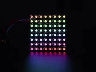 Adafruit NeoPixel NeoMatrix 8x8 - 64 RGBW LED Pixel Matrix lit up rainbow and white