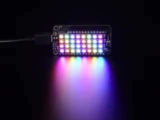 Video of a NeoPixel FeatherWing lighting various colors. 