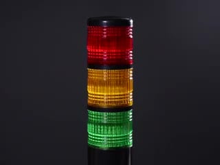 Tower Light with Red Yellow and Green segments lighting up