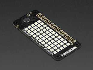 Angled shot of a Pimoroni Scroll pHAT - 11x5 LED Matrix for Raspberry Pi Zero. 
